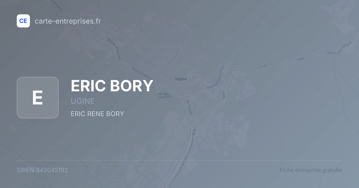 ERIC BORY — 342045192 — fiche entreprise