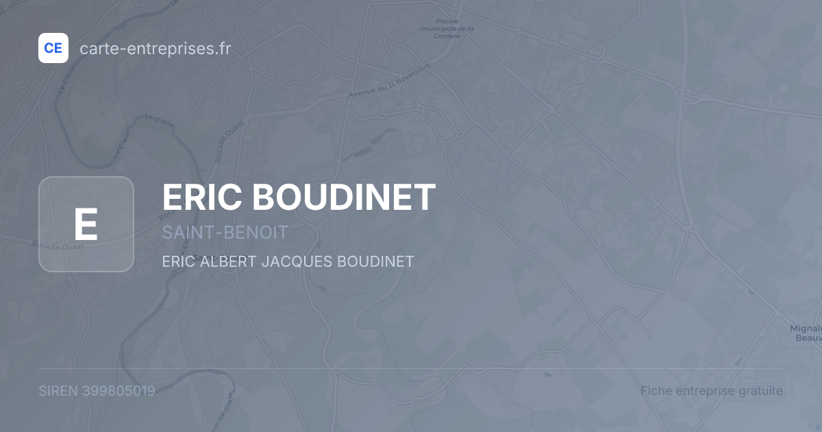 ERIC BOUDINET — 399805019 — fiche entreprise