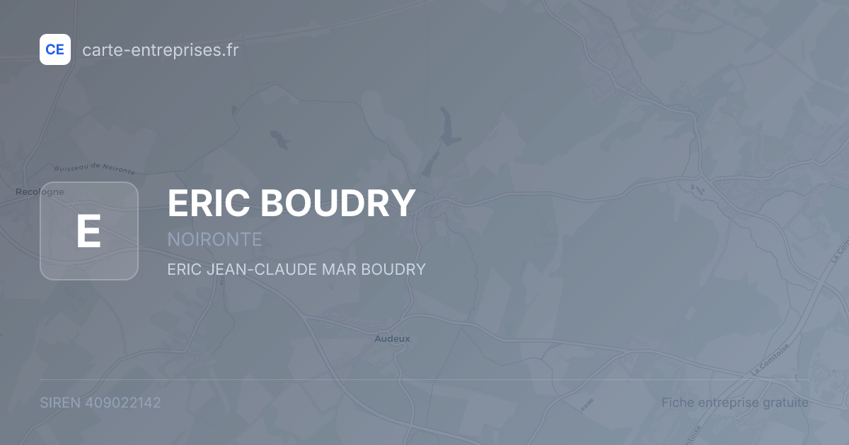 ERIC BOUDRY — 409022142 — fiche entreprise