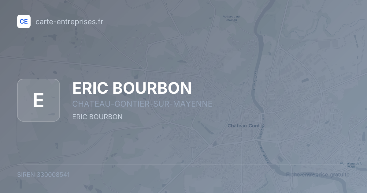 ERIC BOURBON — 330008541 — fiche entreprise