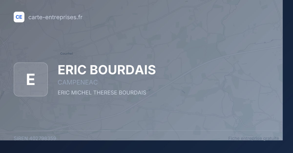 ERIC BOURDAIS — 402798359 — fiche entreprise