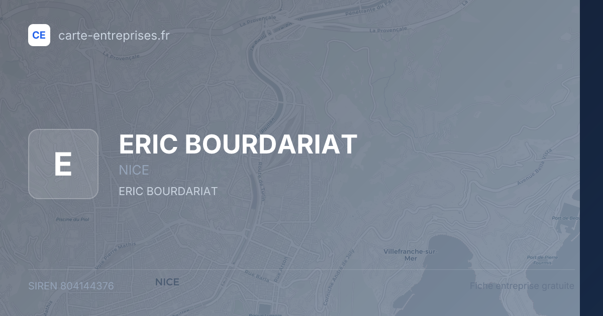ERIC BOURDARIAT — 804144376 — fiche entreprise