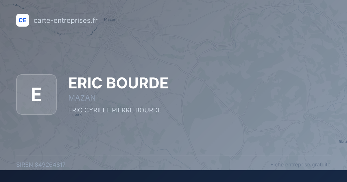 ERIC BOURDE — 849264817 — fiche entreprise