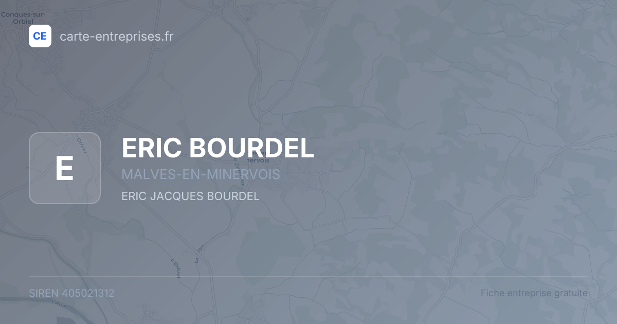 ERIC BOURDEL — 405021312 — fiche entreprise
