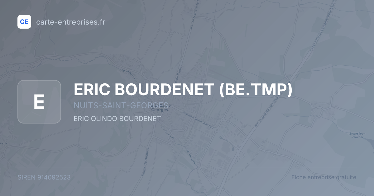ERIC BOURDENET (BE.TMP) — 914092523 — fiche entreprise