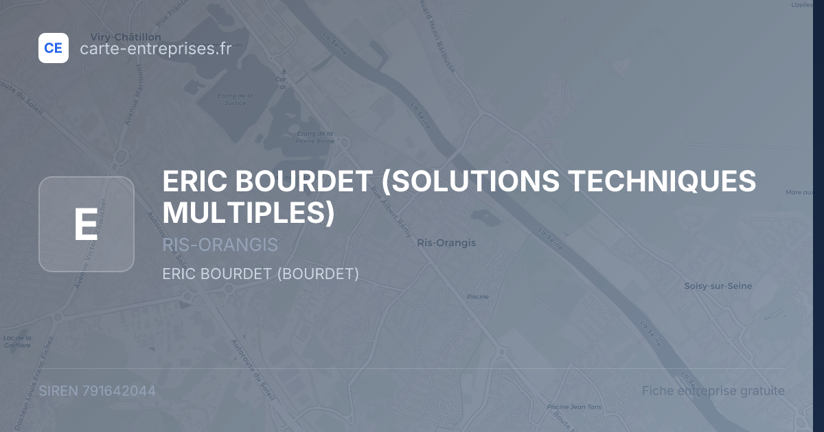 ERIC BOURDET (SOLUTIONS TECHNIQUES MULTIPLES) — 791642044 — fiche entreprise