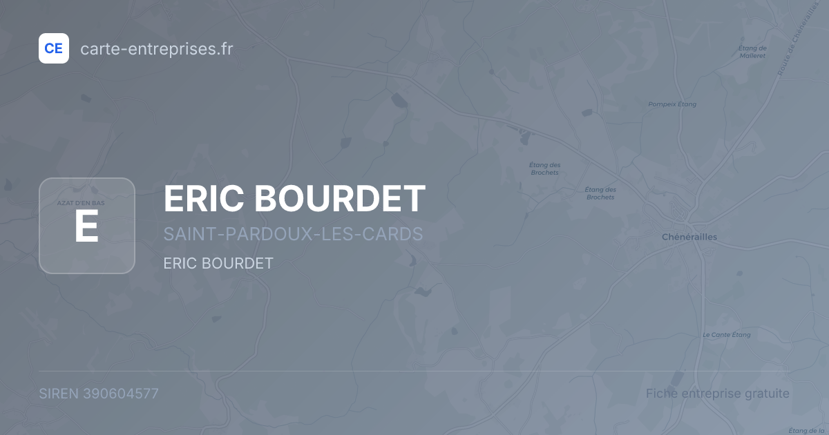 ERIC BOURDET — 390604577 — fiche entreprise
