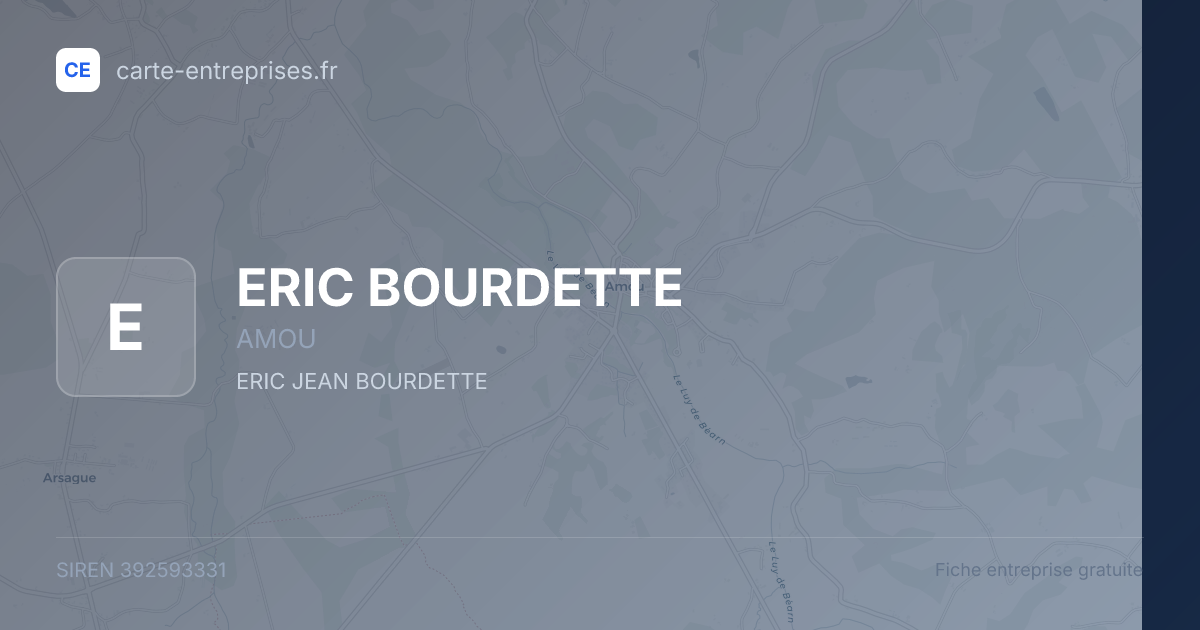 ERIC BOURDETTE — 392593331 — fiche entreprise