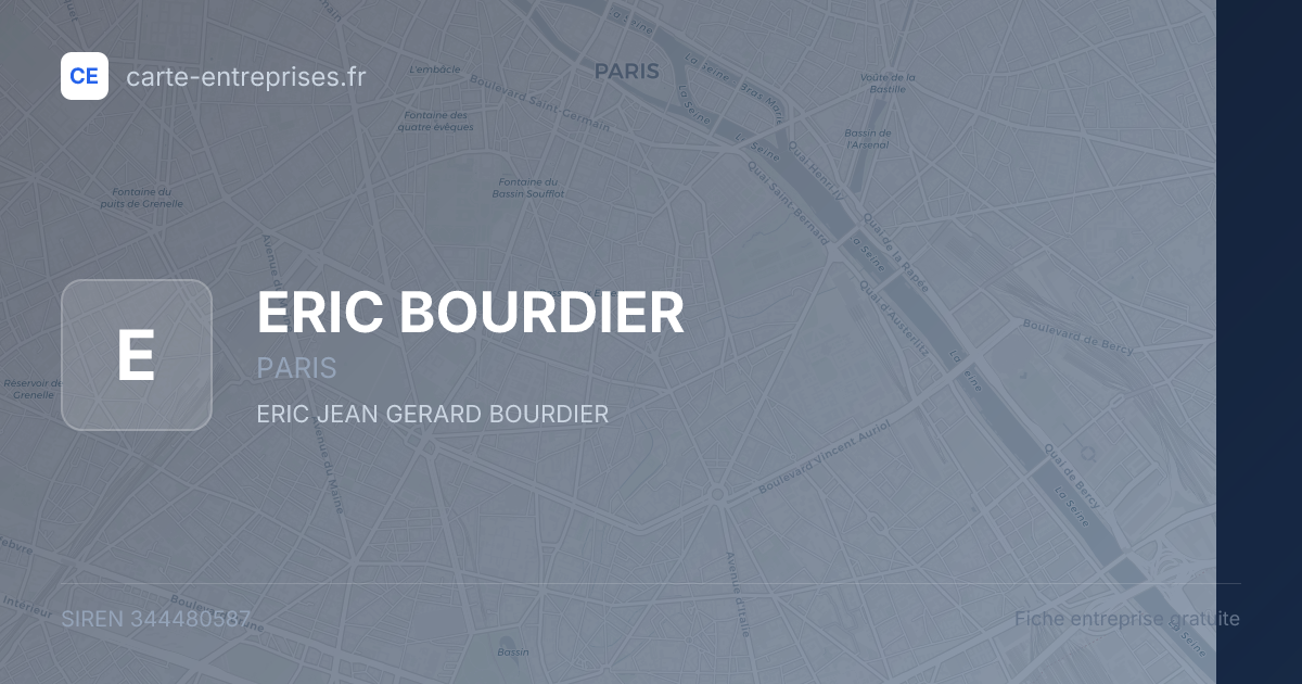 ERIC BOURDIER — 344480587 — fiche entreprise