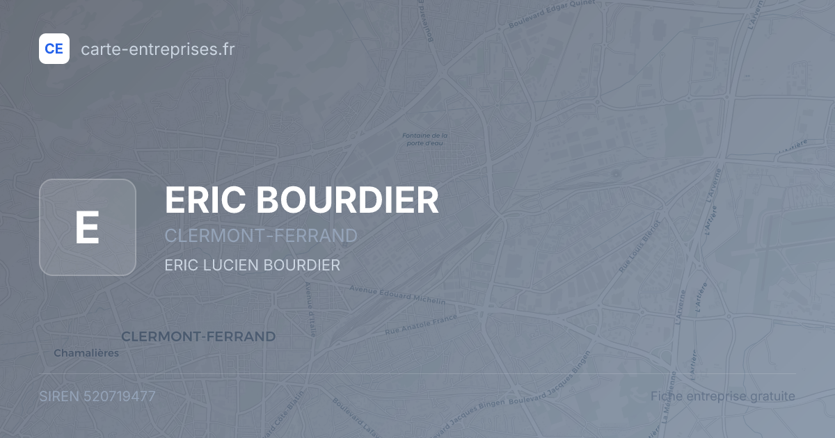ERIC BOURDIER — 520719477 — fiche entreprise