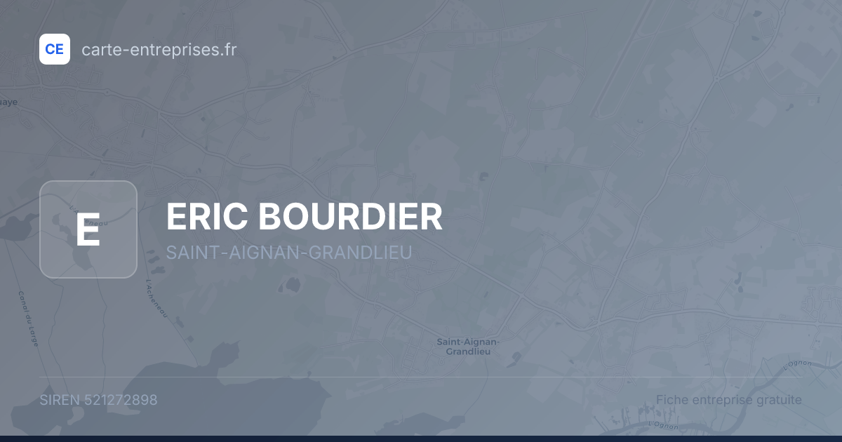 ERIC BOURDIER — 521272898 — fiche entreprise