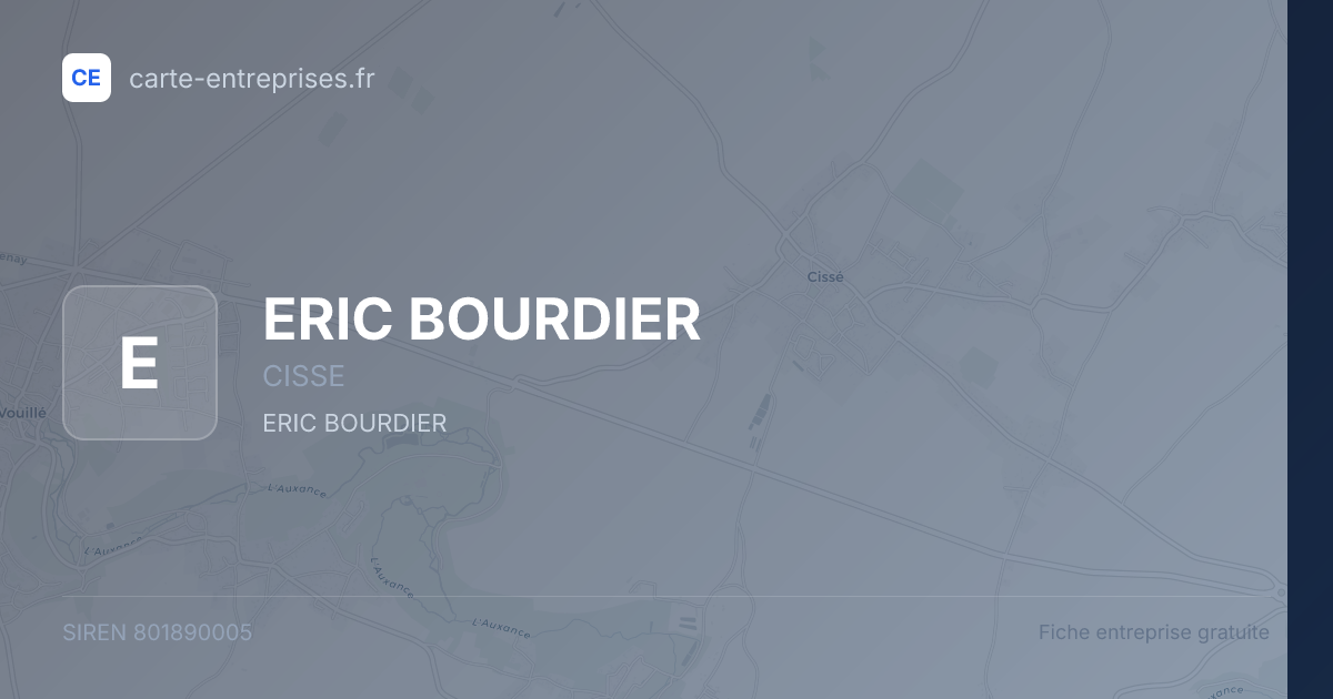 ERIC BOURDIER — 801890005 — fiche entreprise