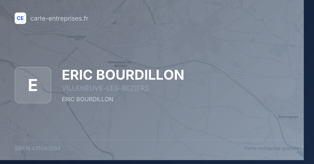 ERIC BOURDILLON — 435083894 — fiche entreprise