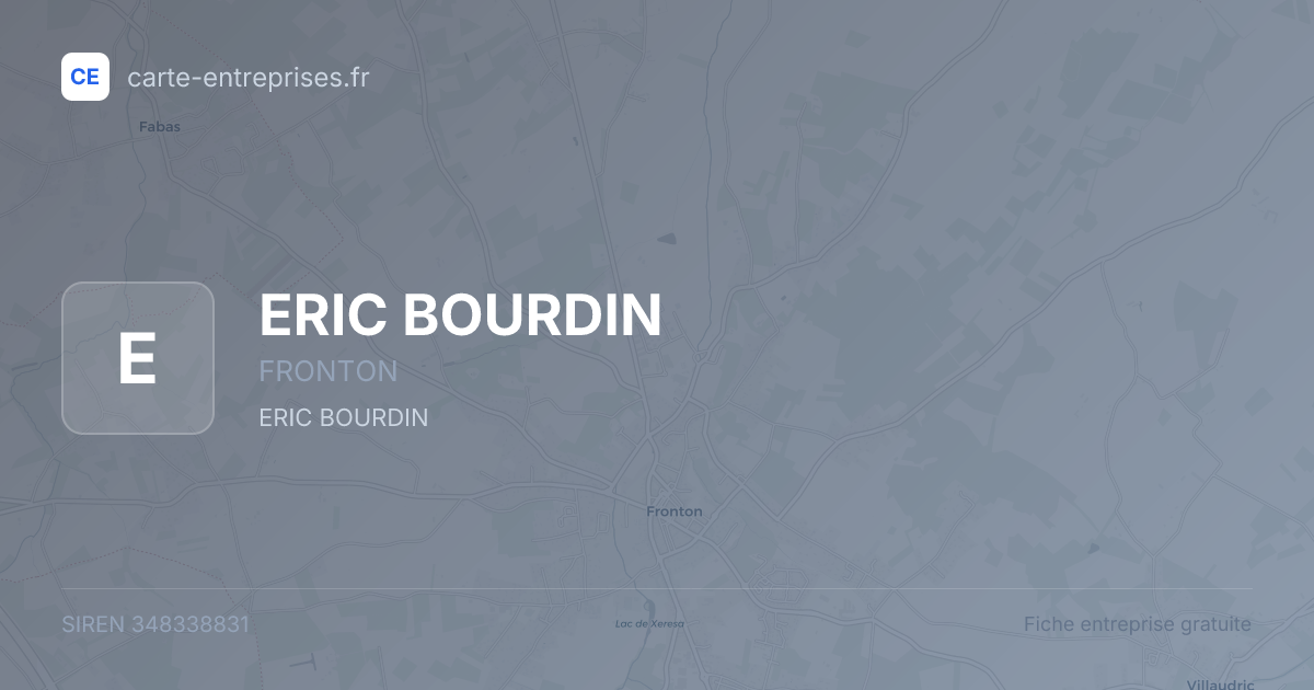 ERIC BOURDIN — 348338831 — fiche entreprise
