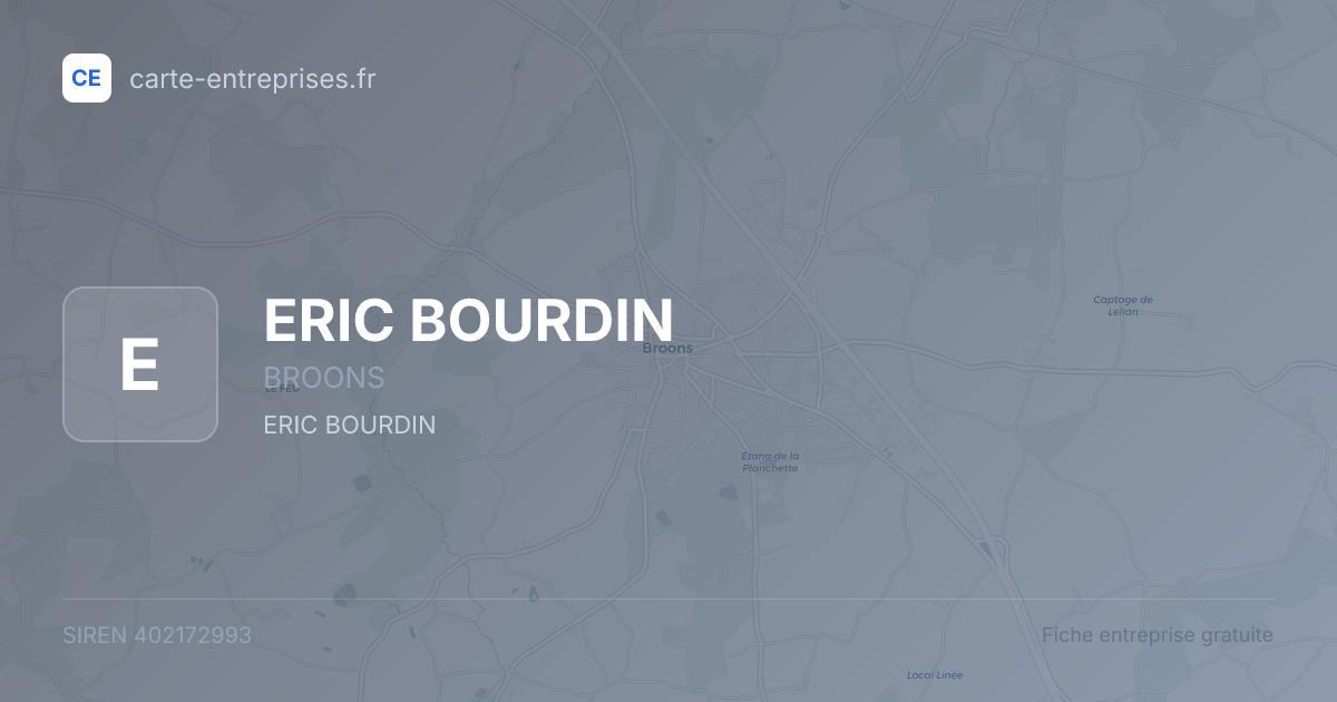ERIC BOURDIN — 402172993 — fiche entreprise