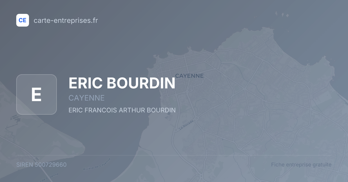 ERIC BOURDIN — 500729660 — fiche entreprise