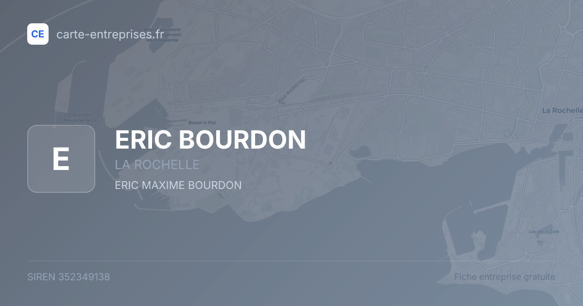 ERIC BOURDON — 352349138 — fiche entreprise