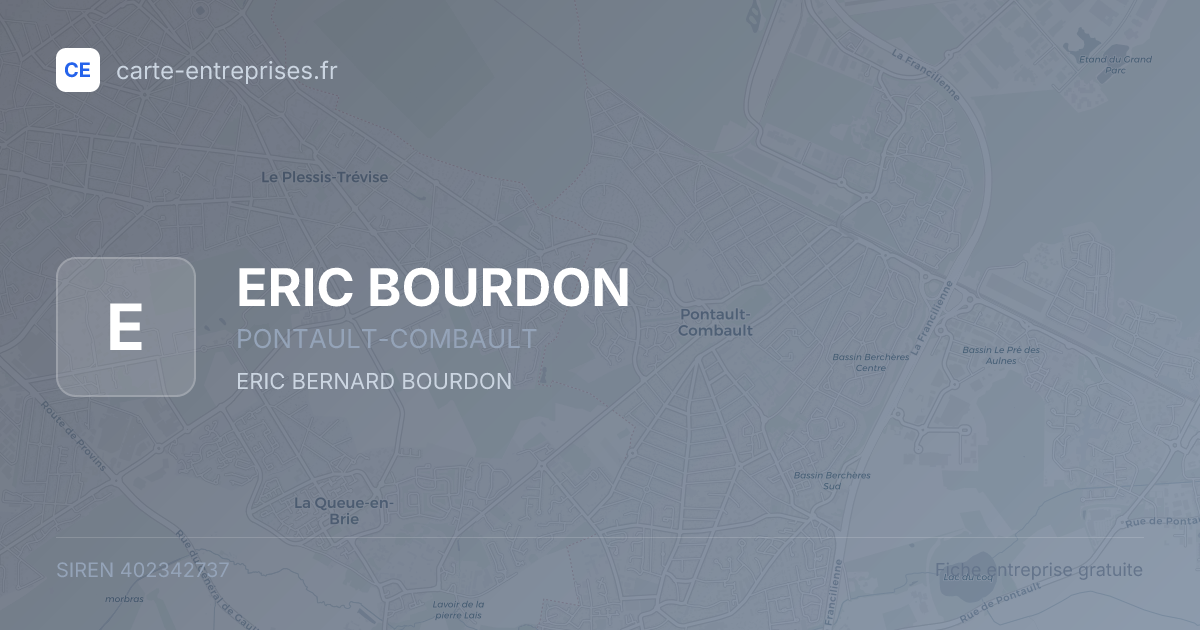 ERIC BOURDON — 402342737 — fiche entreprise
