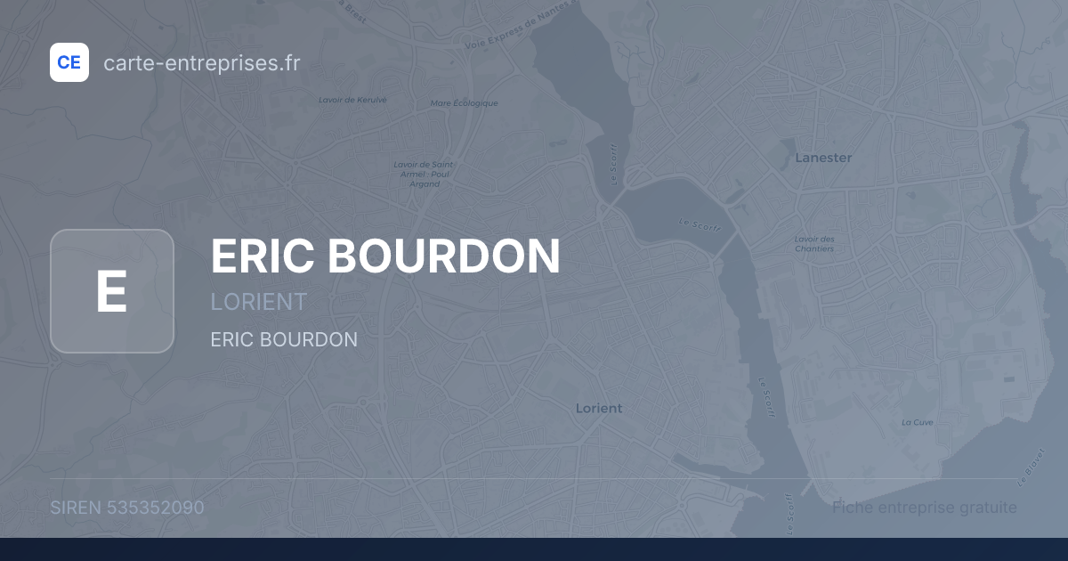 ERIC BOURDON — 535352090 — fiche entreprise