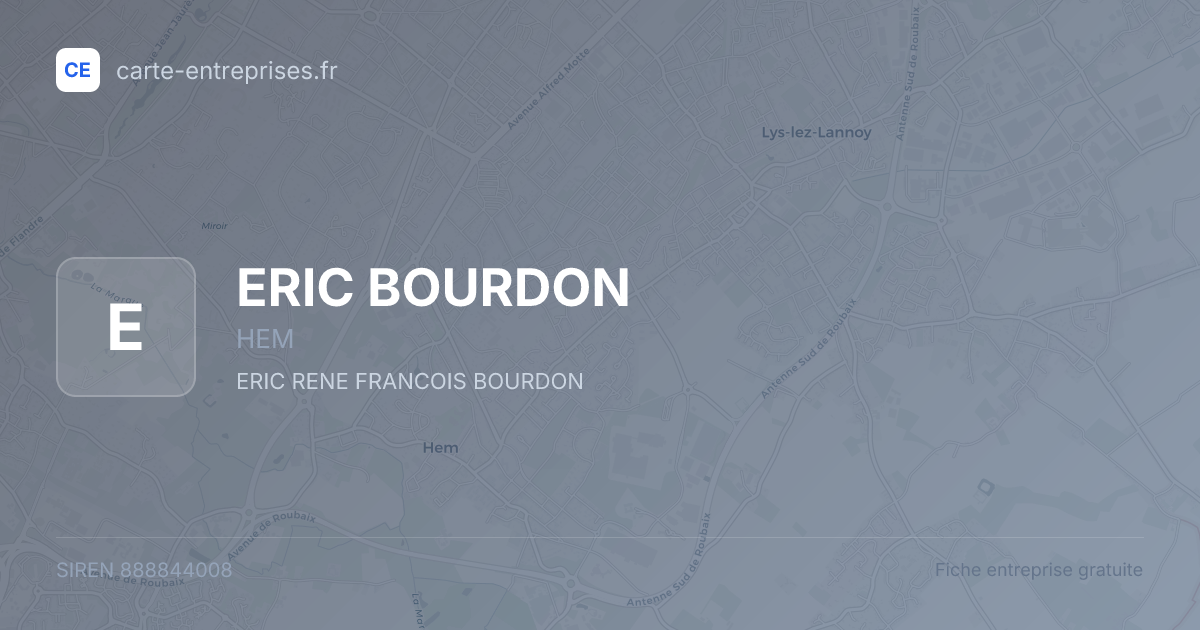 ERIC BOURDON — 888844008 — fiche entreprise