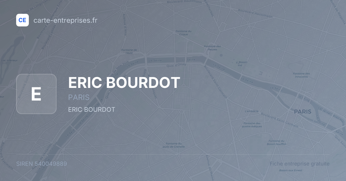 ERIC BOURDOT — 540049889 — fiche entreprise