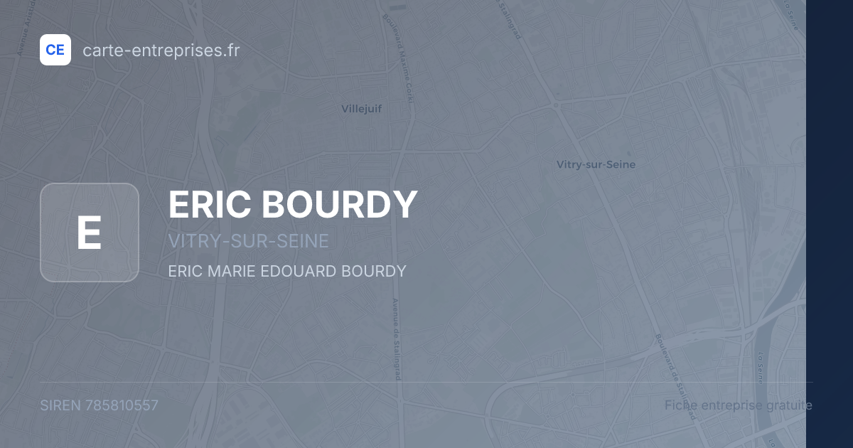 ERIC BOURDY — 785810557 — fiche entreprise