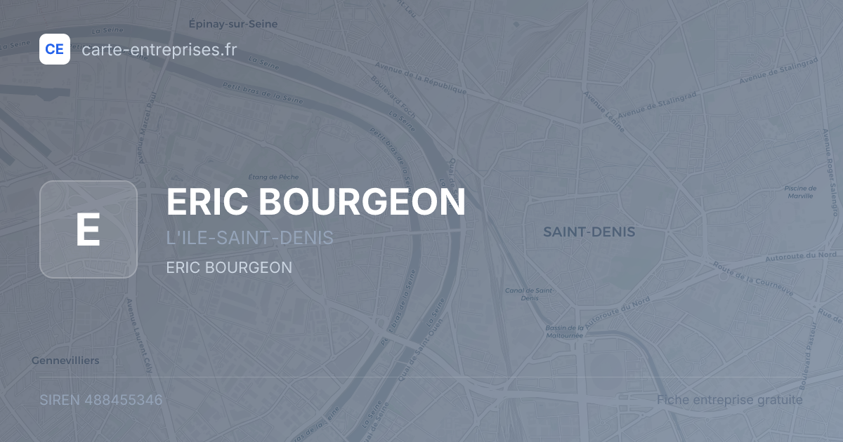 ERIC BOURGEON — 488455346 — fiche entreprise