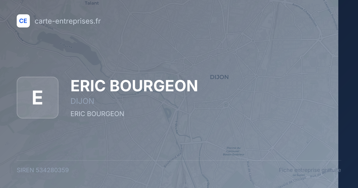ERIC BOURGEON — 534280359 — fiche entreprise