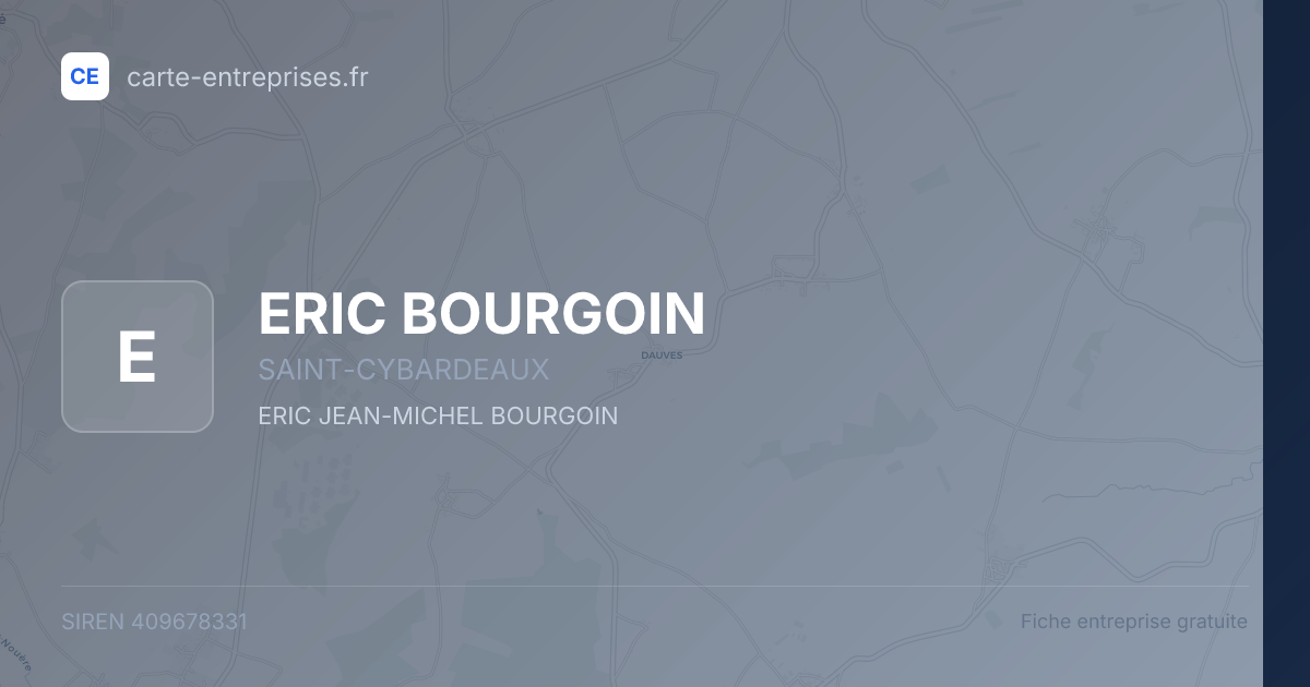 ERIC BOURGOIN — 409678331 — fiche entreprise