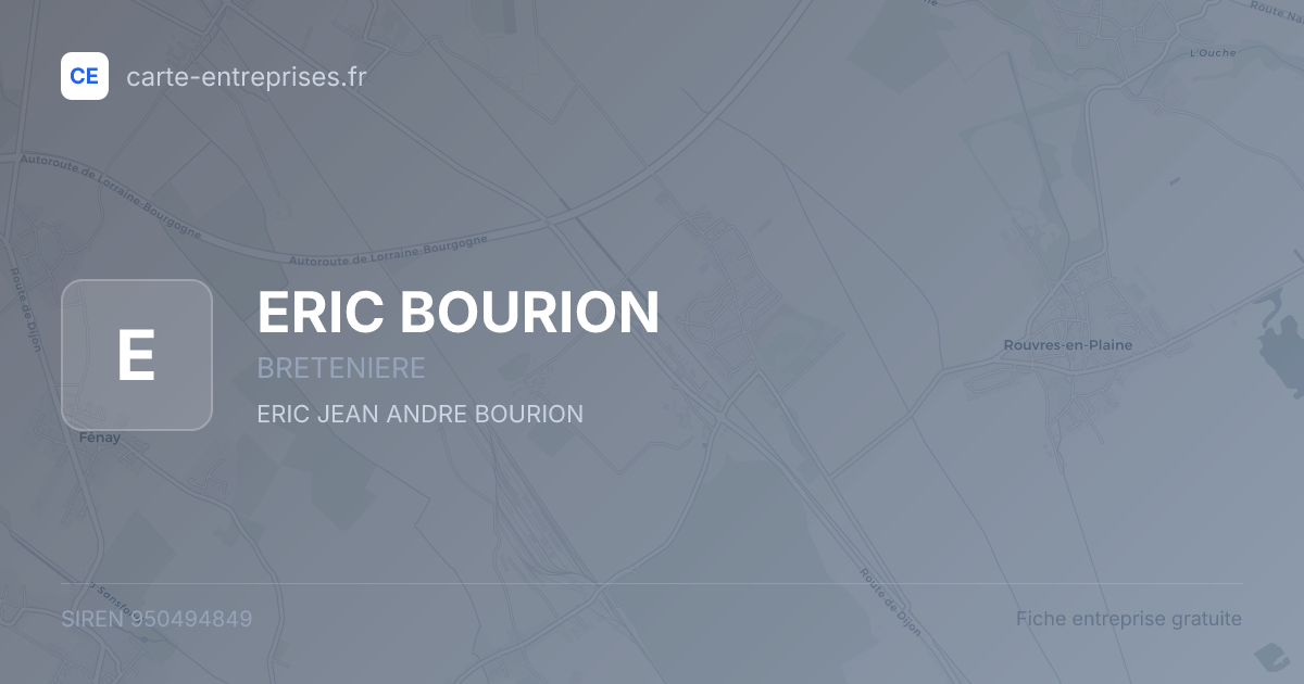 ERIC BOURION — 950494849 — fiche entreprise