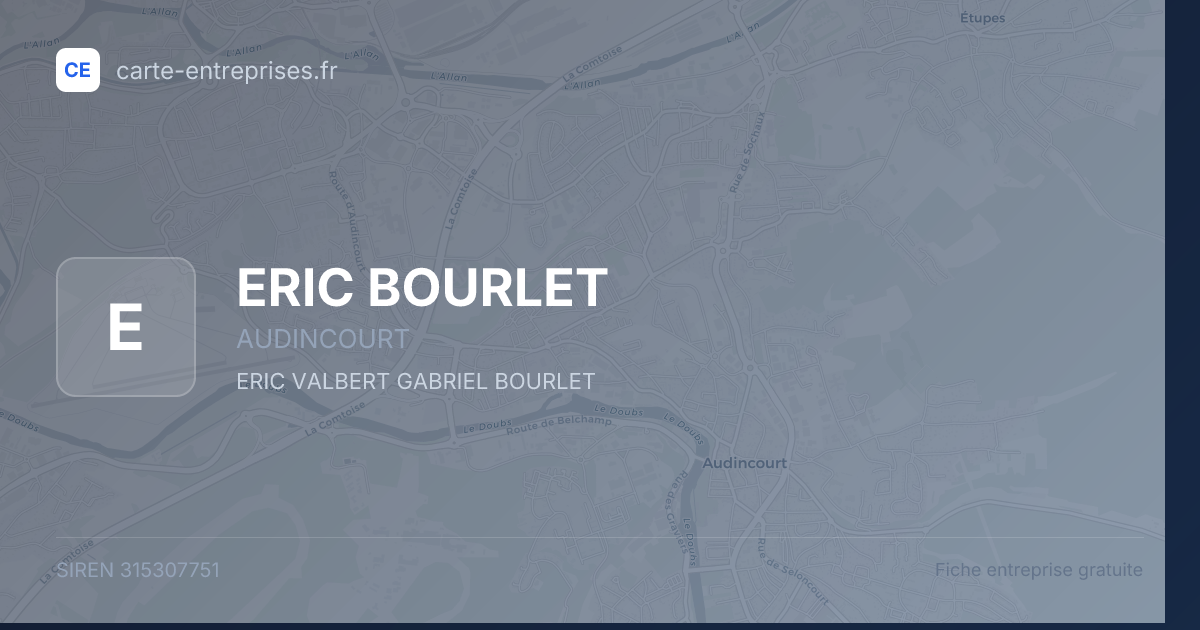 ERIC BOURLET — 315307751 — fiche entreprise