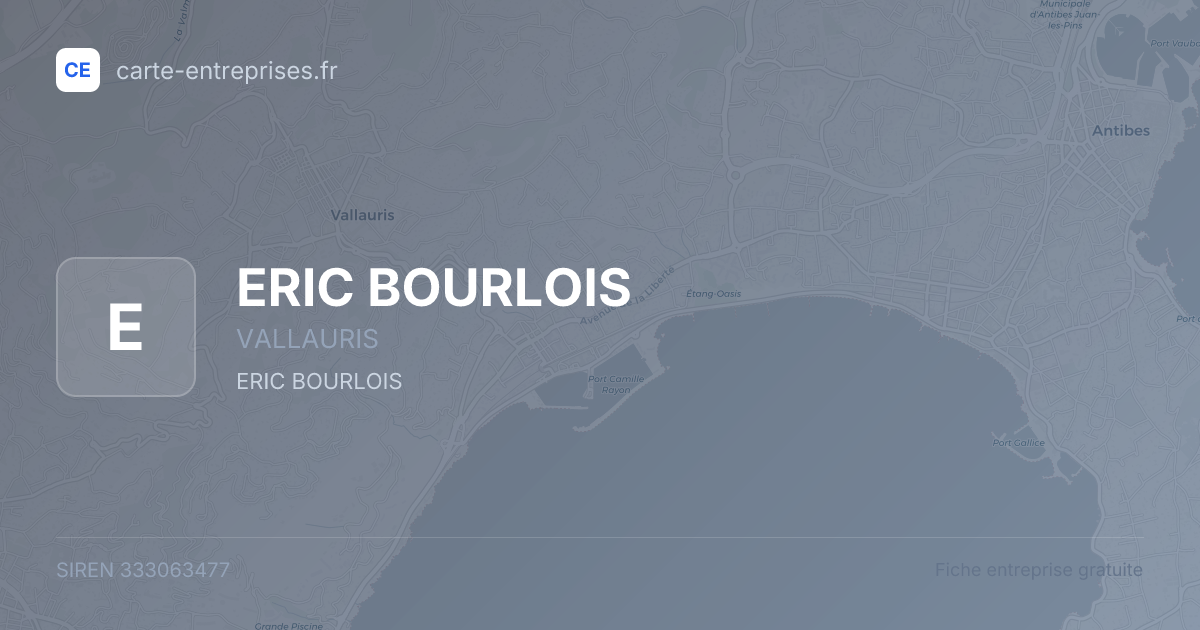 ERIC BOURLOIS — 333063477 — fiche entreprise
