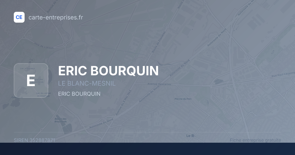 ERIC BOURQUIN — 352887871 — fiche entreprise