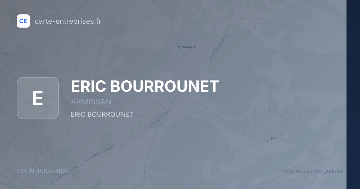 ERIC BOURROUNET — 400204863 — fiche entreprise