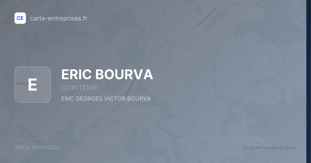ERIC BOURVA — 480055300 — fiche entreprise