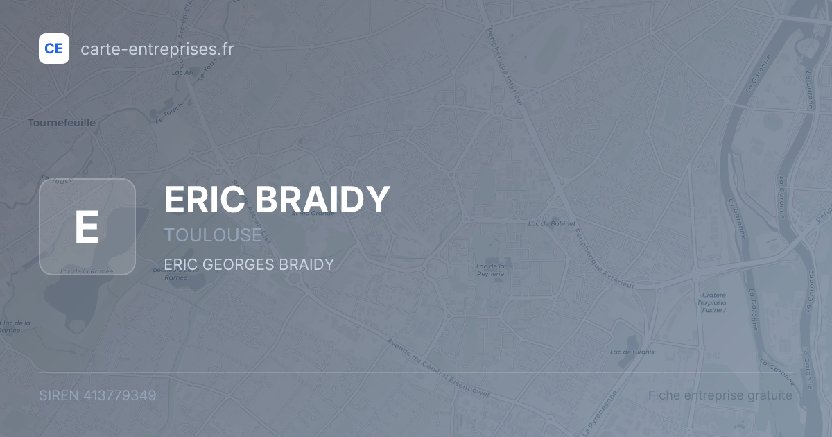 ERIC BRAIDY — 413779349 — fiche entreprise