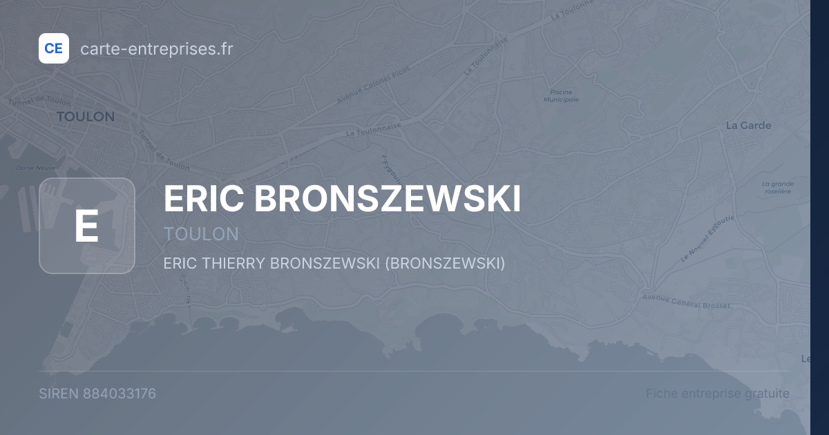 ERIC BRONSZEWSKI — 884033176 — fiche entreprise