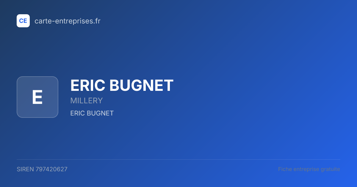 ERIC BUGNET — 797420627 — fiche entreprise