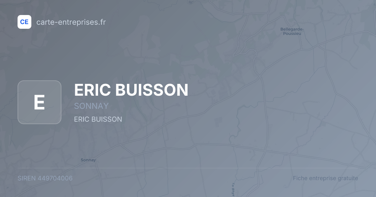 ERIC BUISSON — 449704006 — fiche entreprise