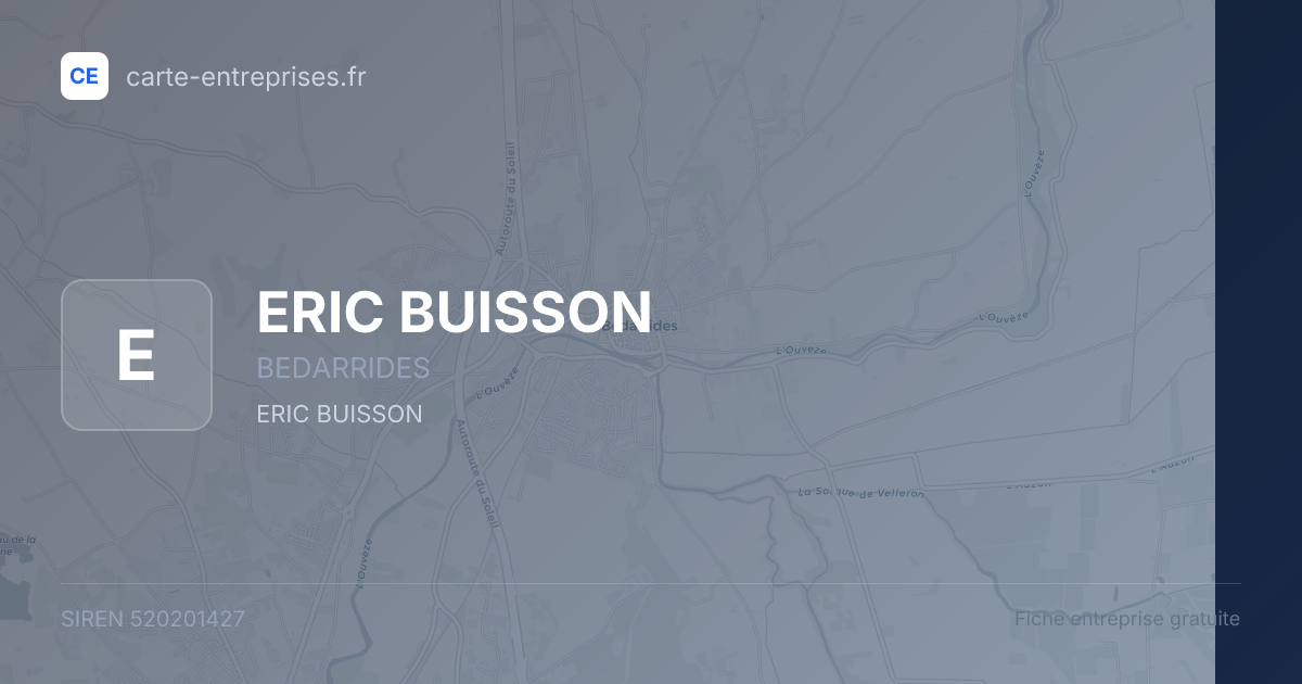 ERIC BUISSON — 520201427 — fiche entreprise