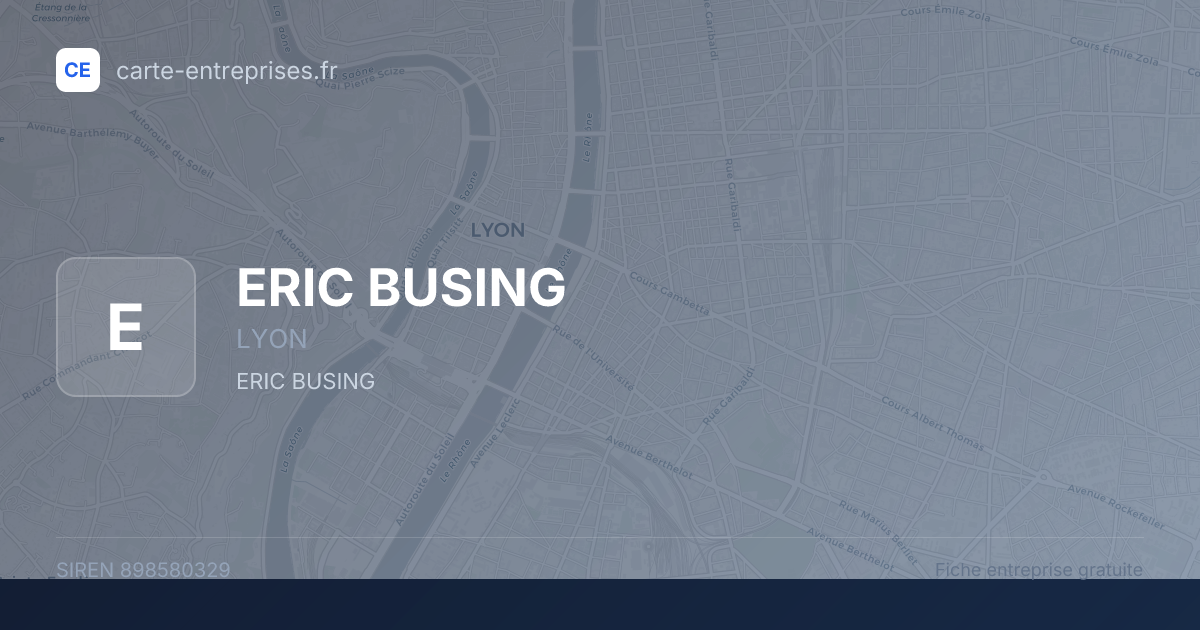 ERIC BUSING — 898580329 — fiche entreprise