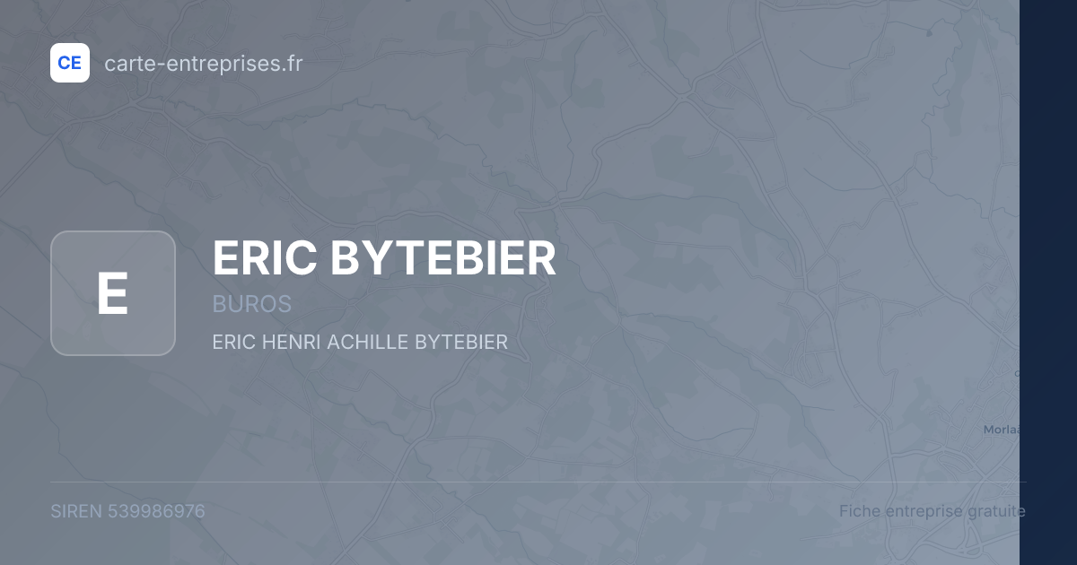 ERIC BYTEBIER — 539986976 — fiche entreprise