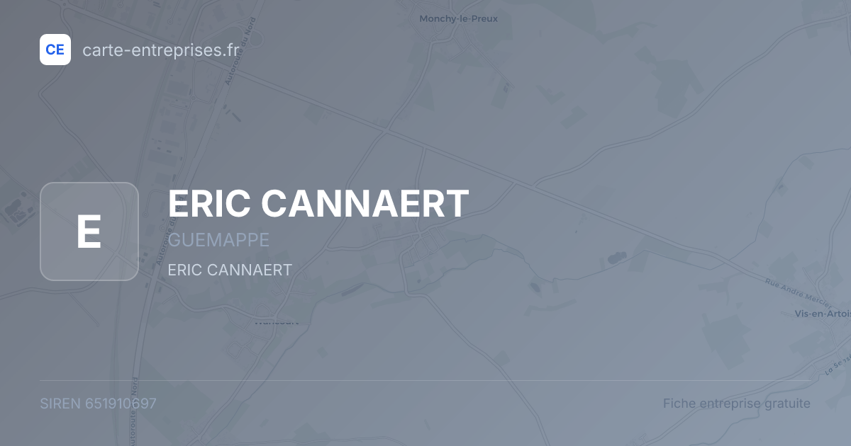 ERIC CANNAERT — 651910697 — fiche entreprise