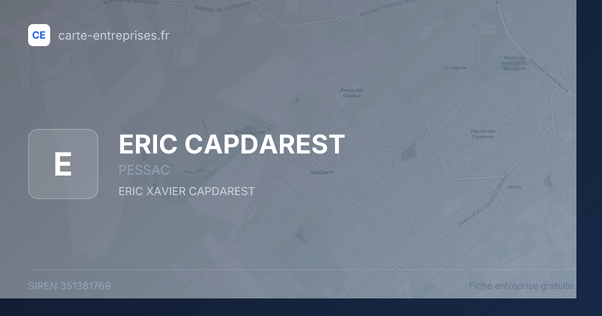 ERIC CAPDAREST — 351381769 — fiche entreprise