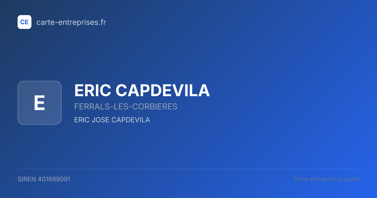 ERIC CAPDEVILA — 401899091 — fiche entreprise