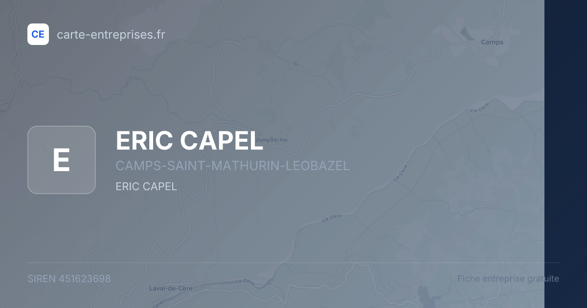 ERIC CAPEL — 451623698 — fiche entreprise
