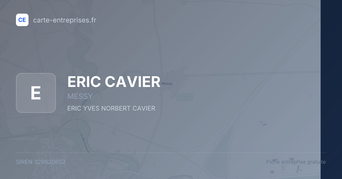ERIC CAVIER — 329620652 — fiche entreprise