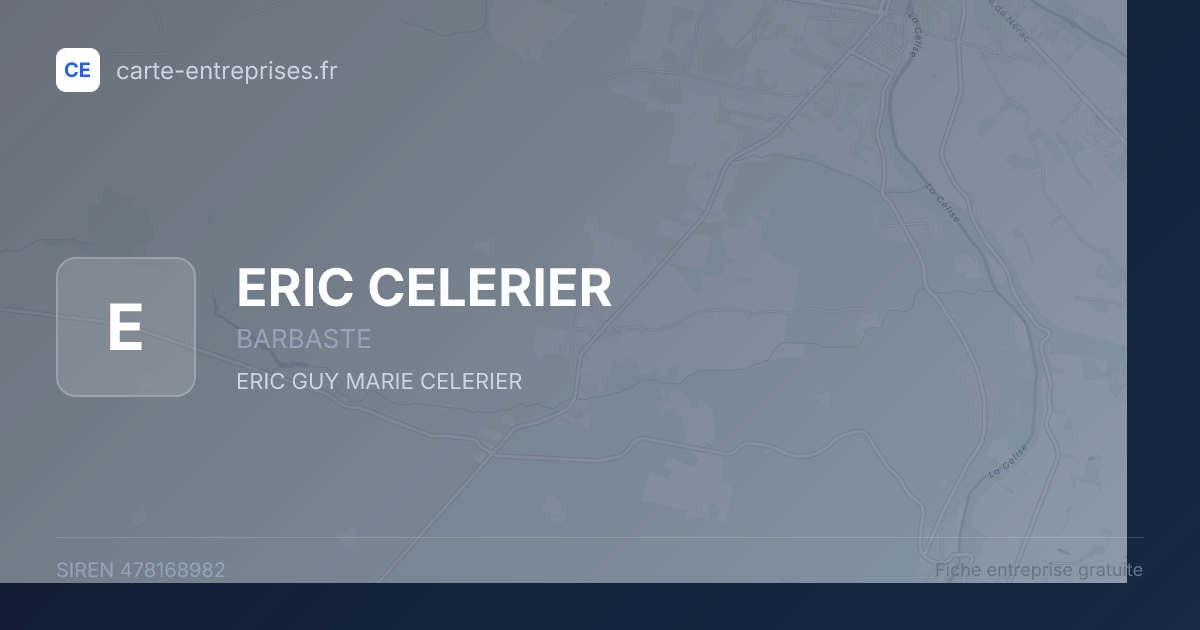 ERIC CELERIER — 478168982 — fiche entreprise