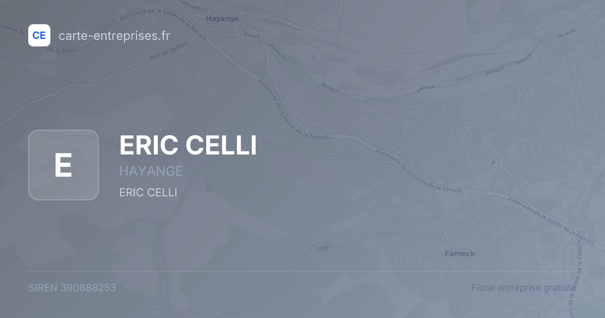 ERIC CELLI — 390888253 — fiche entreprise