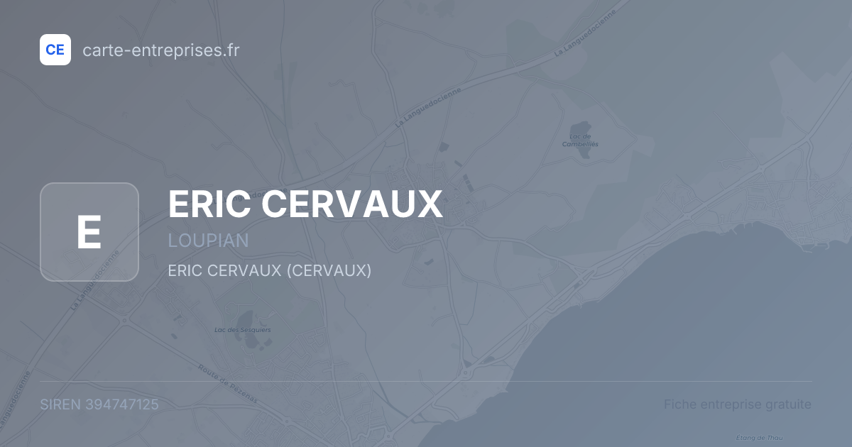 ERIC CERVAUX — 394747125 — fiche entreprise